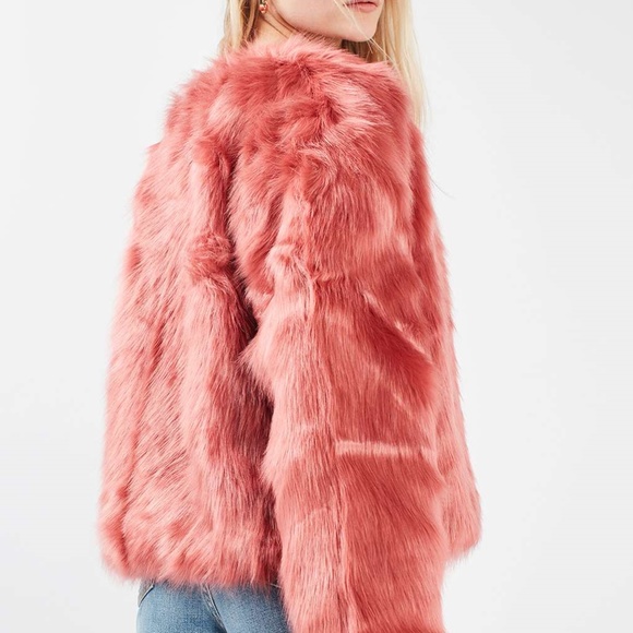 Oh My Love London Jackets & Blazers - Pink Faux Fur Cropped Jacket Oh My Love London NEW